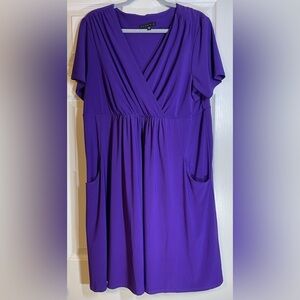 Purple Women’s Plus Size Dress V Neck Size‎ 1X Purple